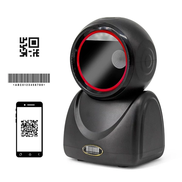 X3-800 1D 2D QR asztali vezetékes vonalkód-leolvasó, nagy sebességű platform kihangosító, automatikus érzékelési olvasó - Fekete