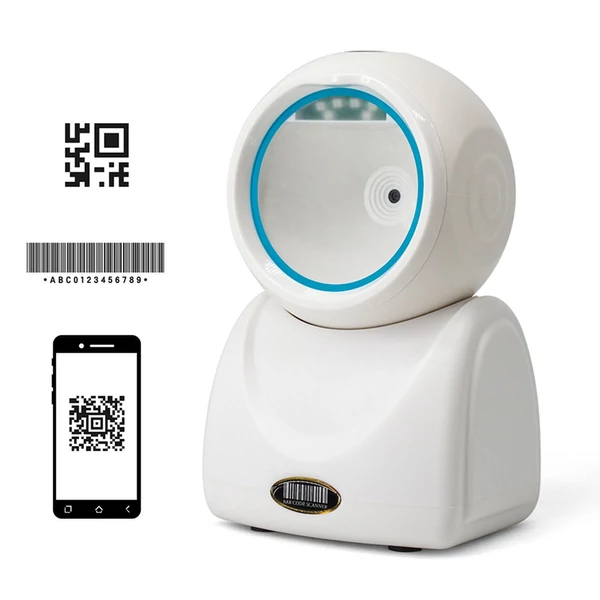 X3-800 1D 2D QR asztali vezetékes vonalkód-leolvasó, nagy sebességű platform kihangosító, automatikus érzékelési olvasó - Fehér