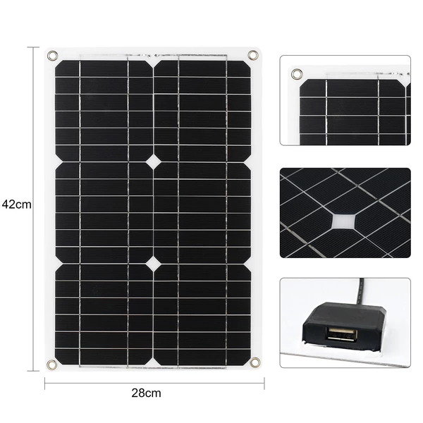 18W-os 12V-os napelem-készlet hálózaton kívüli monokristályos modul - 1. típus