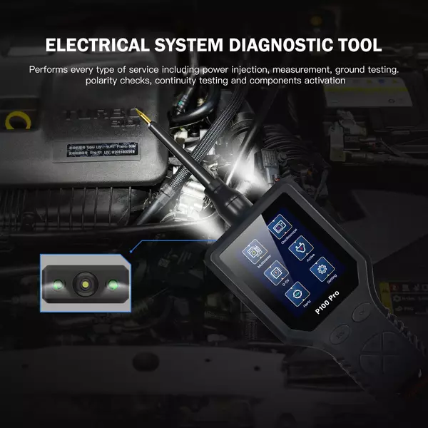TopDiag P100 Pro 9-30V autós áramkörvizsgáló gépkocsi áramkör-diagnosztikai teszter - Fekete