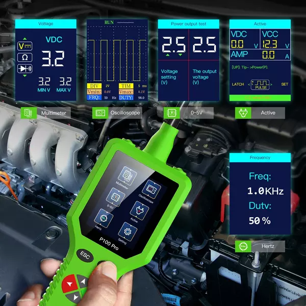 TopDiag P100 Pro 9-30V autós áramkörvizsgáló gépkocsi áramkör-diagnosztikai teszter - Zöld
