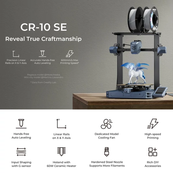 Creality CR10-SE 3D nyomtató Automatikusan szintező beépített platform 220x220x265mm támogatás Távirányító