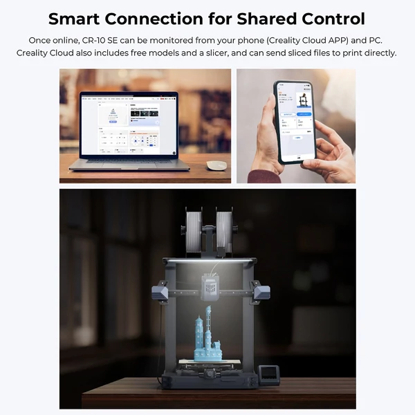 Creality CR10-SE 3D nyomtató Automatikusan szintező beépített platform 220x220x265mm támogatás Távirányító