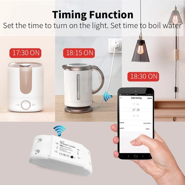 Intelligens WiFi fénykapcsoló WiFi+BT 10A kapcsoló RF vezeték nélküli távirányító kapcsolókészlet