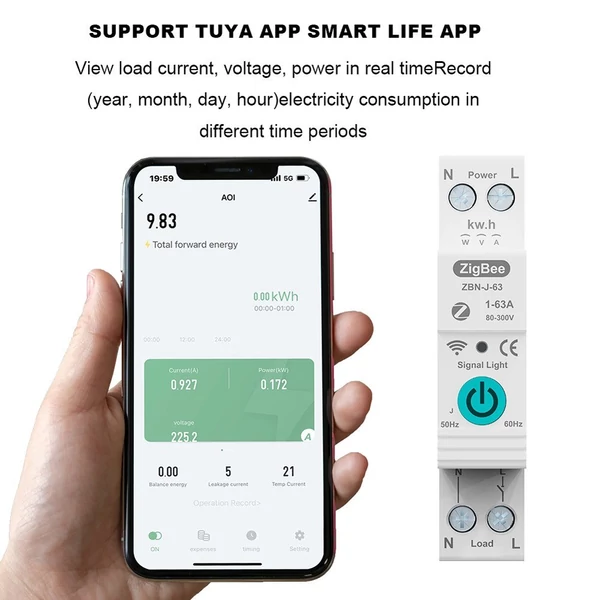 TUYA ZigBee intelligens áramkör-megszakító távirányító hangvezérlés kapcsoló