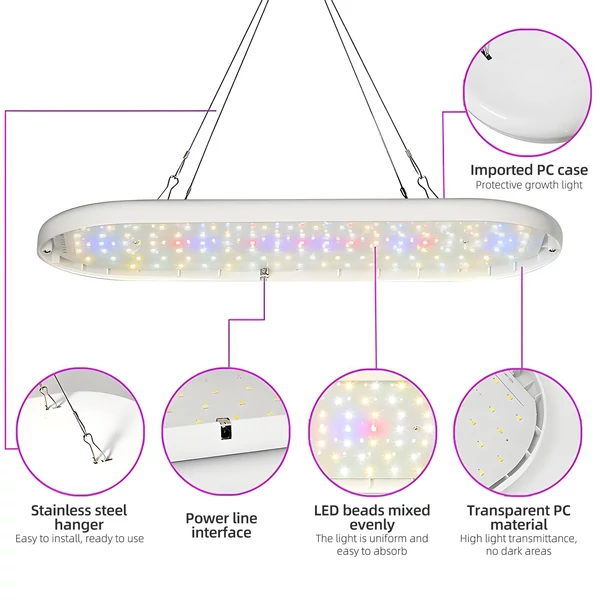 LED keltető lámpa teljes spektrumú 10 W 2 óra/4 óra/8 óra időzítő, 4 szabályozható fokozat - Fehér