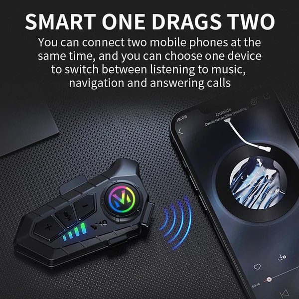 Y10 motorkerékpár BT5.3 kaputelefon fejhallgató IPX6 zajszűrés, kompatibilis lehúzható sisakokkal és 3/4 sisakokkal