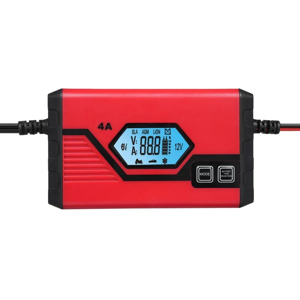 Autós akkumulátortöltő 4 Amperes 6V/12V Teljesen automatikus