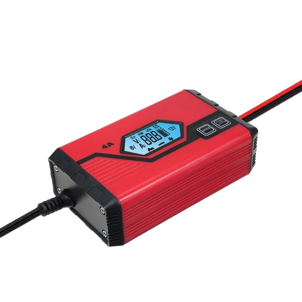 Autós akkumulátortöltő 4 Amperes 6V/12V Teljesen automatikus