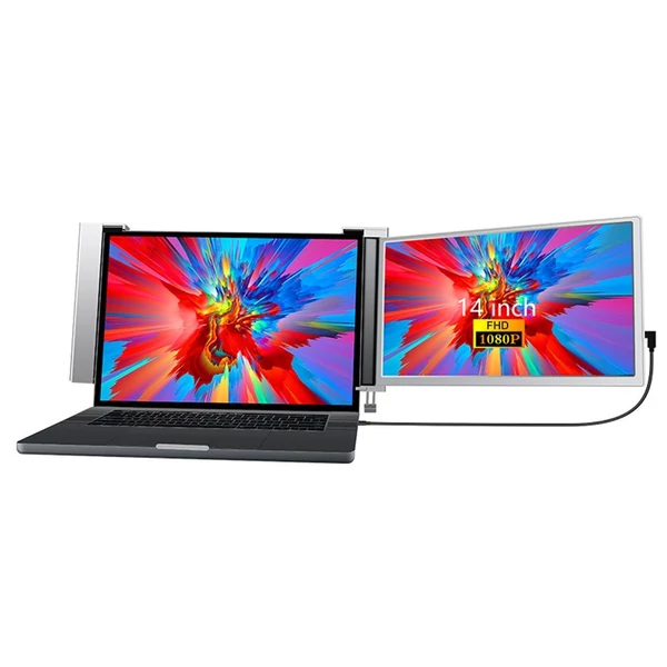 14 hüvelykes laptopbővítő képernyő, hordozható monitor laptophoz - Ezüst