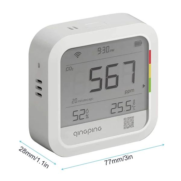QingPing CGP22C CO2 érzékelő hőmérséklet és páratartalom monitor