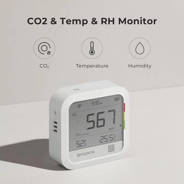 QingPing CGP22C CO2 érzékelő hőmérséklet és páratartalom monitor