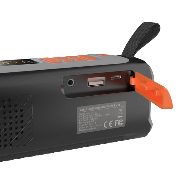 Sürgősségi rádió 4500 mAh hordozható kézi hajtókaros napelemes AM FM SW
