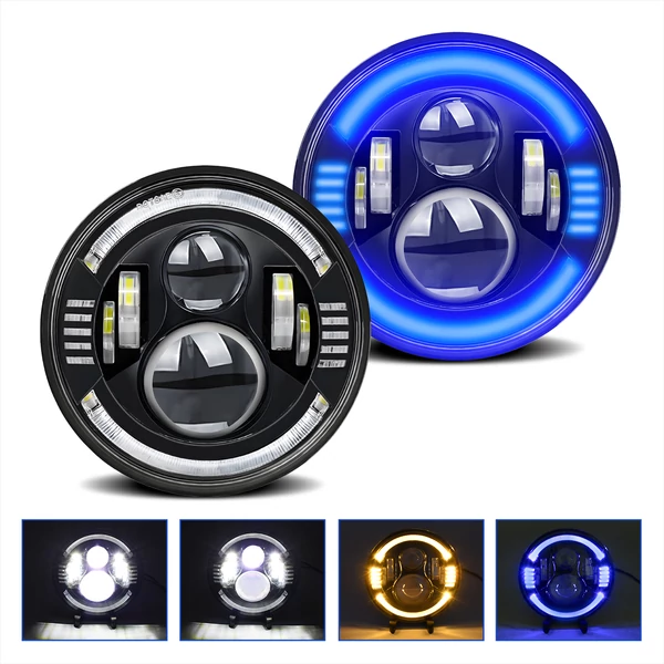 7 hüvelykes autó, motorkerékpár LED-es fényszóró csere Jeep Wrangler JK TJ CJ LJ Mazda Miata Chevyhez - 2 db
