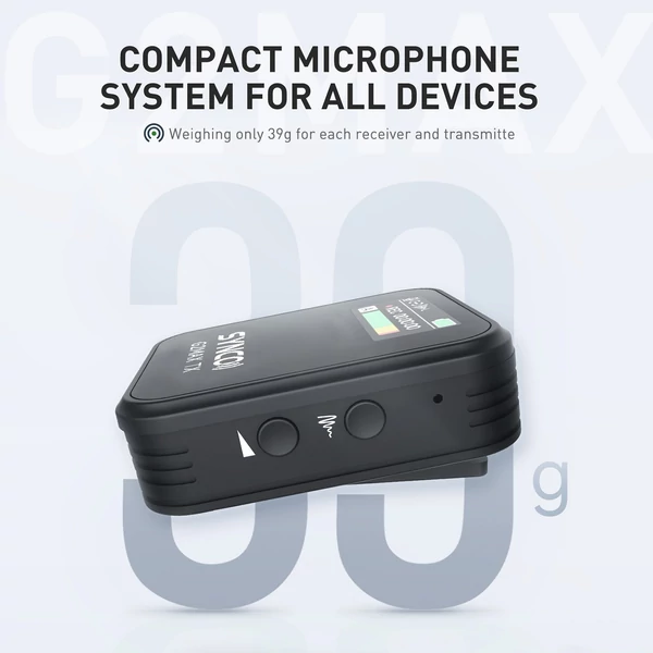SYNCO G2MAX 2.4G vezeték nélküli mikrofonrendszer Clip-on mikrofon - 1-trigger-2