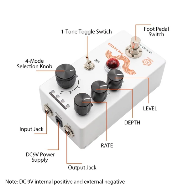 MOSKYAUDIO gitár fázis pedál elektromos gitár effekt pedál mini gitár fázis effektor