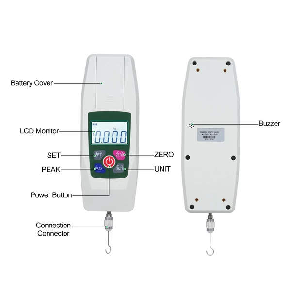 Digitális erőmérő 500N/50kg toló és húzó tesztelő mérő