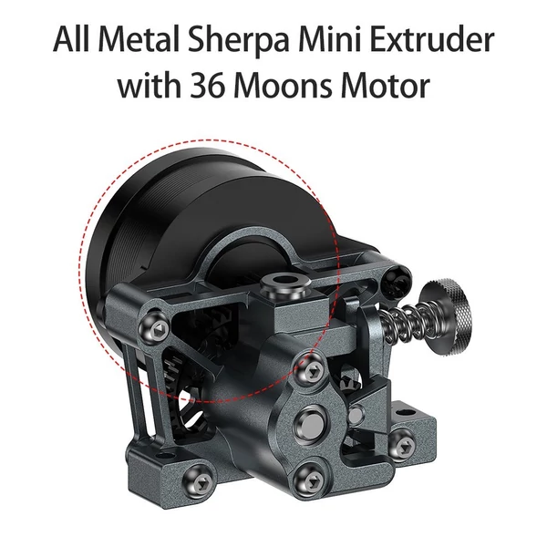 CNC teljesen fém Sherpa mini extruder magas hőmérsékletű, könnyű súlyú készlet (36 Moons motorral)