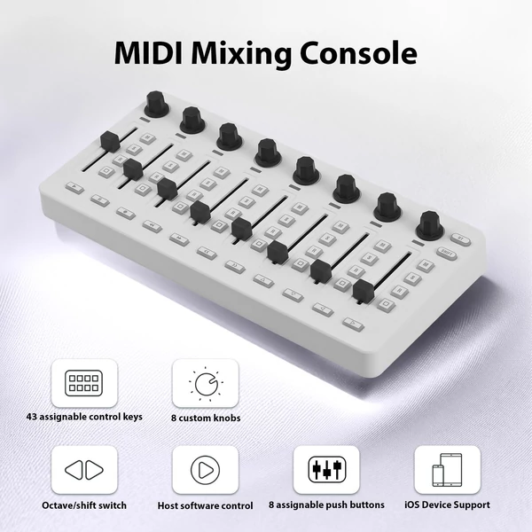 M-VAVE SMK-MIXER MIDI vezérlő MIDI keverőpult 43 gombbal 8 gombbal 8 nyomógombbal