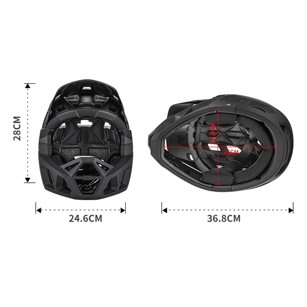 Full Face Mountain Bike sisak - Piros és fekete