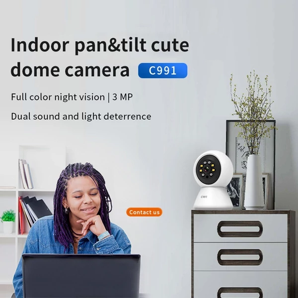 1080P biztonsági kamera 3 MP WiFi kamera Pásztázó/Dönthető kamera