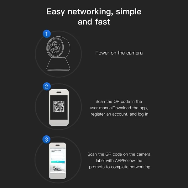 1080P biztonsági kamera 3 MP WiFi kamera Pásztázó/Dönthető kamera
