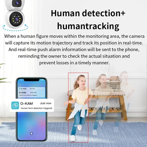 1080P vezeték nélküli biztonsági 3 megapixeles kamera kettős objektíves WiFi-vel, pásztázható/dönthető