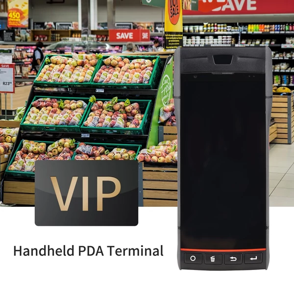 5,5 hüvelykes érintőképernyős kézi POS nyugtanyomtató Android 9.0 PDA terminál 1D/2D/QR vonalkódolvasó