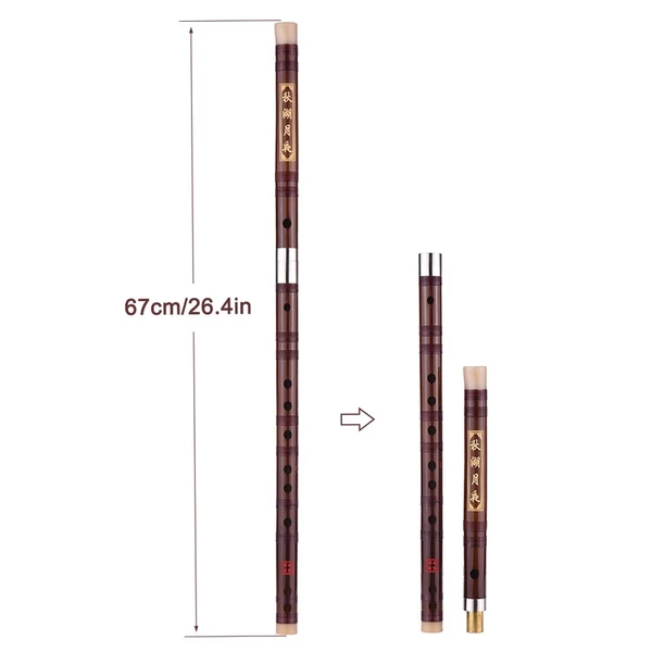 Csatlakoztatható keserű bambusz fuvola Dizi hagyományos kézzel készített kínai fafúvós hangszer