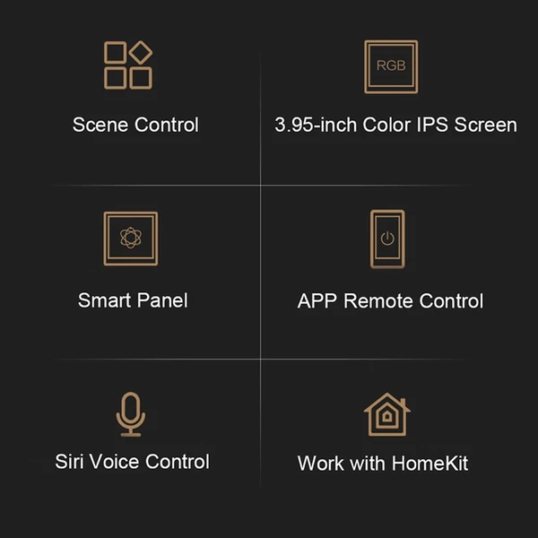 Aqara intelligens jelenet panel kapcsoló   S1 Zigbee 3.0 panelkapcsoló - Arany