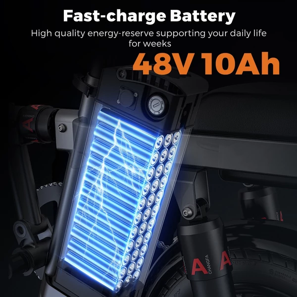 ENGWE T14 Ebike 14 hüvelykes, 250 W-os agymotor többszörös felfüggesztésű, összecsukható elektromos kerékpár 50-60 km átfutási mód tartomány