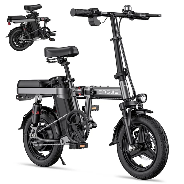 ENGWE T14 Ebike 14 hüvelykes, 250 W-os agymotor többszörös felfüggesztésű, összecsukható elektromos kerékpár 50-60 km átfutási mód tartomány