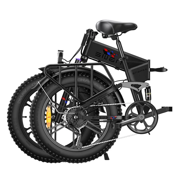 ENGWE Engine X Ebike 20x4,0 hüvelykes zsíros gumiabroncsok 250 W kefe nélküli motor teljes felfüggesztésű, összecsukható elektromos kerékpár - Fekete