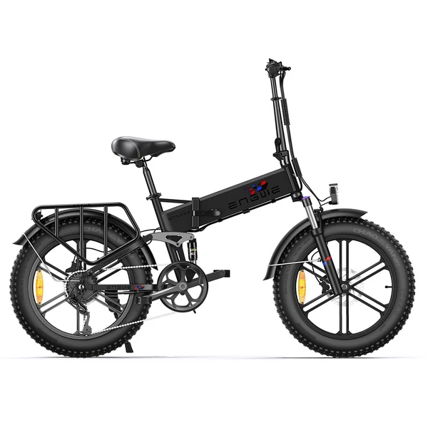 ENGWE Engine X Ebike 20x4,0 hüvelykes zsíros gumiabroncsok 250 W kefe nélküli motor teljes felfüggesztésű, összecsukható elektromos kerékpár - Fekete