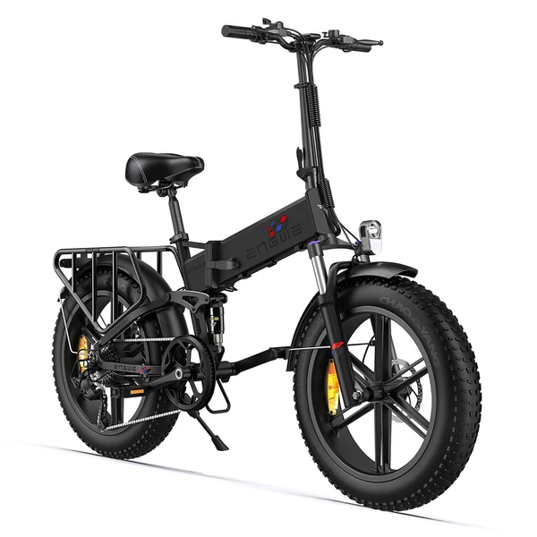 ENGWE Engine X Ebike 20x4,0 hüvelykes zsíros gumiabroncsok 250 W kefe nélküli motor teljes felfüggesztésű, összecsukható elektromos kerékpár - Fekete