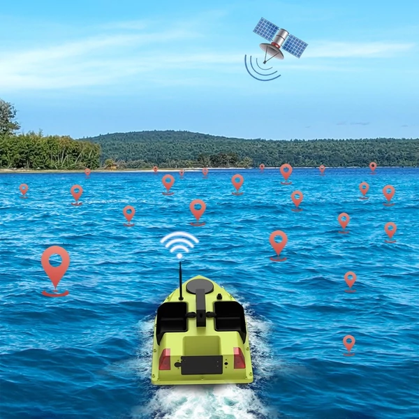GPS RC csalicsónak, 600 m-es vezeték nélküli távirányítós horgászcsali csónak - 12000 mAh akkumulátor