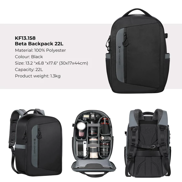 K&F CONCEPT KF13.158 Fényképezőgépes hátizsák fényképezési tárolótáska
