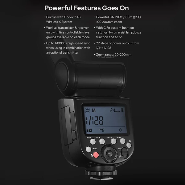 Godox V850III 2.4G vezeték nélküli kamera vaku Speedlite kamerába beépített adó/vevő vaku