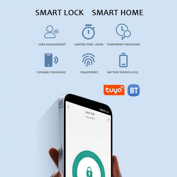 WAFU WiFi Smart Door Lock Kulcs nélküli bejárati ajtózár fogantyúval