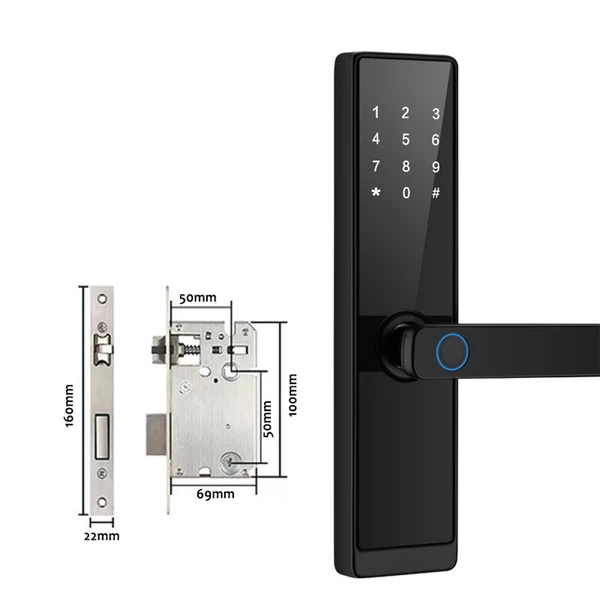 WAFU WiFi Smart Door Lock Kulcs nélküli bejárati ajtózár fogantyúval