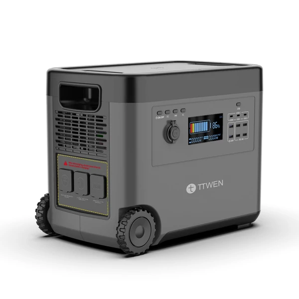 TTWEN 2000 W-os hordozható erőmű, 2160 Wh LifePo4 napelemes generátor
