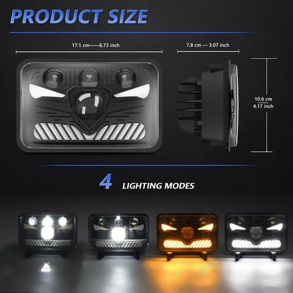 2x6 LED fényszóró 5 hüvelykes négyzet alakú LED fényszóró