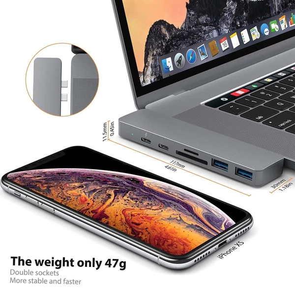 dodocool USB-C hub alumínium ötvözet 7 az 1-ben többportos hub