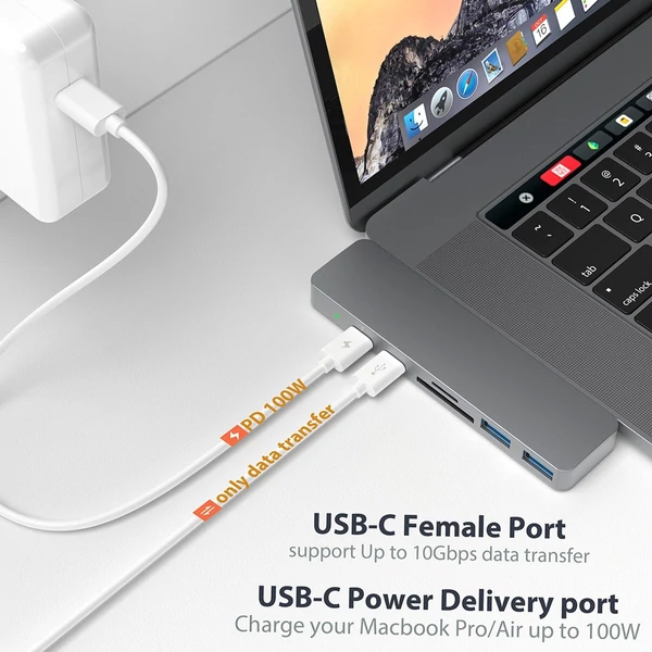 dodocool USB-C hub alumínium ötvözet 7 az 1-ben többportos hub