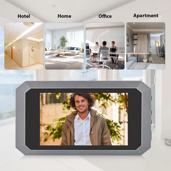 3,5 hüvelykes kukucskáló kamera lakásajtóhoz, 2 MP LCD - Szürke