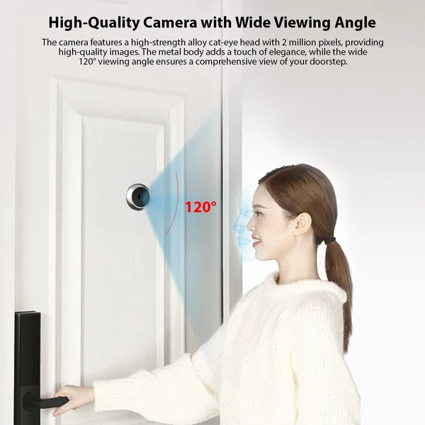 3,5 hüvelykes kukucskáló kamera lakásajtóhoz, 2 MP LCD - Szürke