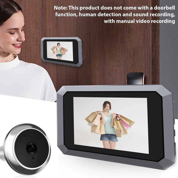 3,5 hüvelykes kukucskáló kamera lakásajtóhoz, 2 MP LCD - Szürke
