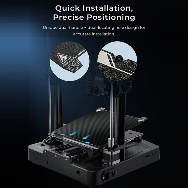 Creality 235x235 mm-es kétoldalas nyomtatóplatform táblakészlet - Fényes PET + bevont PEI