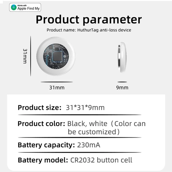 TX02 Bluetooth nyomkövető, kulcskereső és tételkövető címkék - Fekete, 1 db