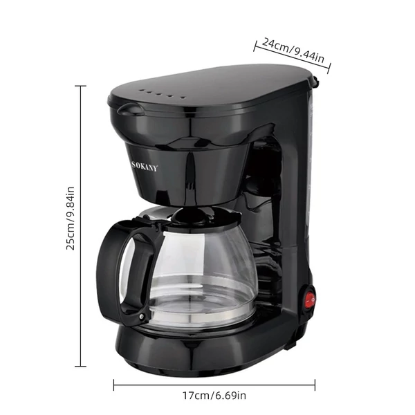SOKANY CM102 6 csésze csepegtető kávéfőző 650 W - Fekete